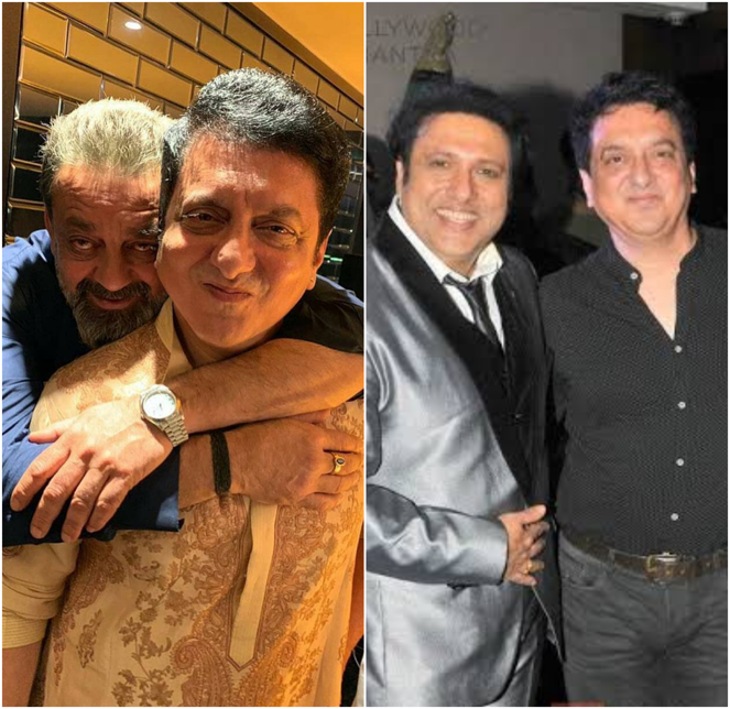 Sajid Nadiadwala with Govinda Ahuja and Sanjay Dutt